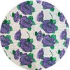 Rond Mexicaans tafelzeil paarse rosas  op wit (120cm)