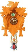Houten koekoeksklok met geluid (oranje)