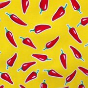 Mexicaans tafelzeil rode pepers op geel