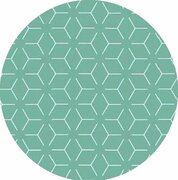 Rond tafelzeil geometrisch turquoise (140cm)