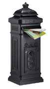 Kolom brievenbus met kroontje zwart 