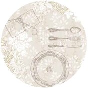 Rond tafelzeil diner creme (140cm)