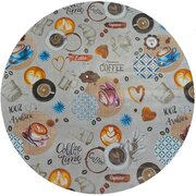 Rond tafelzeil koffietijd (140cm)
