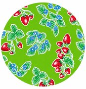 Rond Mexicaans tafelzeil aardbei groen (120cm)