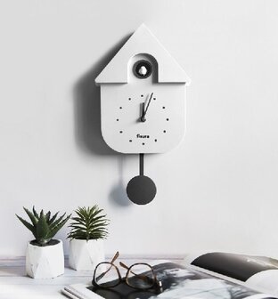 Koekoeksklok modern wit/zwart