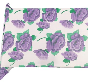 Mexicaans tafelzeil paarse rosas op wit