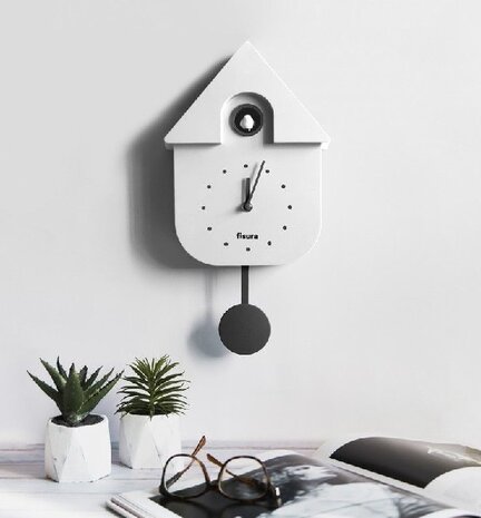 Koekoeksklok modern wit/zwart