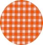 Rond Mexicaans tafelzeil ruitjes oranje (120cm)