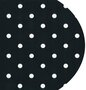 Ovaal tafelzeil zwart met witte stippen