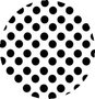 Rond tafelzeil wit met grote  zwarte stippen (140cm)