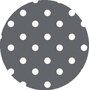 Rond tafelzeil donkergrijs met witte stippen (140cm) 