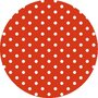 Rond Mexicaans tafelzeil rood met witte stippen (120cm)