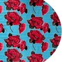 Ovaal Mexicaans tafelzeil rosas lichtblauw