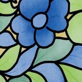 Raamfolie bloemen blauw (45cm)_