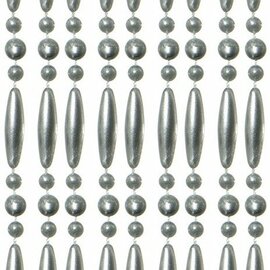 Vliegengordijn kralen recht zilver metallic 90x210cm
