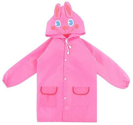 Regenjas kind konijn roze