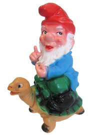 Tuinkabouter op schildpad (kunststof) 30 cm