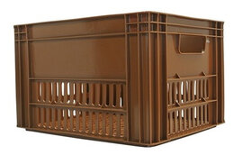 Fietskrat bruin met bevestiging