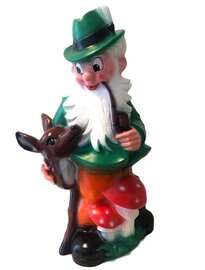 Grote tuinkabouter boswachter met hert (83cm)