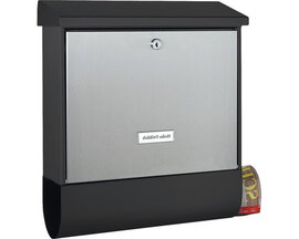 Brievenbus London met krantenrol (RVS + Staal)