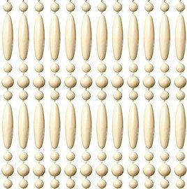 Vliegengordijn kralen recht creme 90x210cm