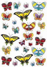 Fietsstickers grote en kleine vlinders