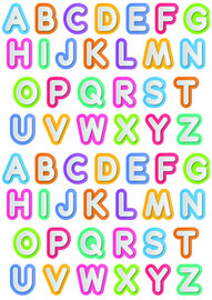 Fietsstickers gekleurd alfabet