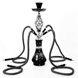 Waterpijp Daheb 4 slangen zwart (51cm)