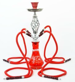 Waterpijp Daheb 4 slangen rood (51cm)