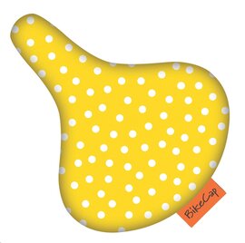 Zadelhoesje Bikecap geel met stippen