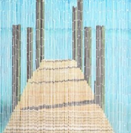 Vliegengordijn bamboe steiger in zee 90x200cm