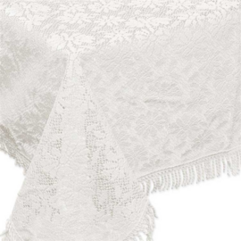 Buiten tafelkleed schuimvinyl 150x220cm gebroken wit (dikke kwaliteit)