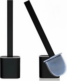 Toiletborstel met Houder - WC borstel Vrijstaand & Hangend - Zwart