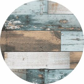 Groot rond tafelzeil Woody blauw (160cm)