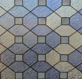 Statisch raamfolie glas in lood paars/blauw/fluoriet (45cm)