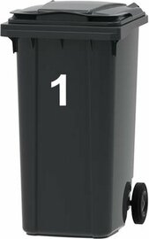 Containersticker huisnummersticker 3 wit (16,5cm)