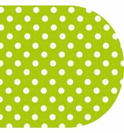 Ovaal tafelzeil fris groen met stippen