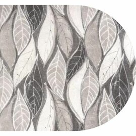 Ovaal tafelzeil grey leafs 