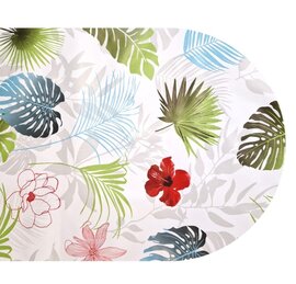 Ovaal tafelzeil botanische bladeren en bloemen