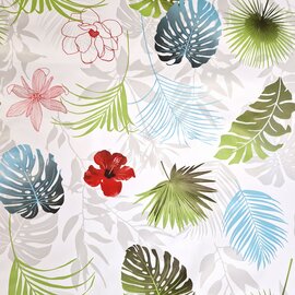 Tafelzeil botanische bladeren en bloemen