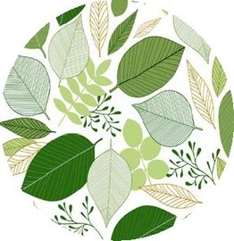 Rond tafelzeil New Leafs green (ca. 140 cm)