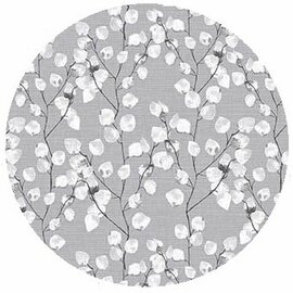 Rond tafelzeil katoenplant grijs (140cm)