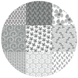 Rond tafelzeil patchwork grijs 140cm