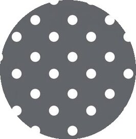 Rond tafelzeil donkergrijs met witte stippen (140cm) 