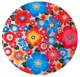 Rond Mexicaans tafelzeil rain of flowers zilver (120cm)