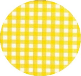 Rond Mexicaans tafelzeil ruitjes geel (120cm)