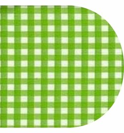 Ovaal Mexicaans tafelzeil ruitjes lichtgroen