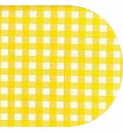 Ovaal Mexicaans tafelzeil ruitjes geel