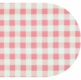 Ovaal Mexicaans tafelzeil ruitjes roze