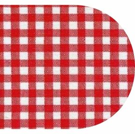 Ovaal Mexicaans tafelzeil ruitjes rood